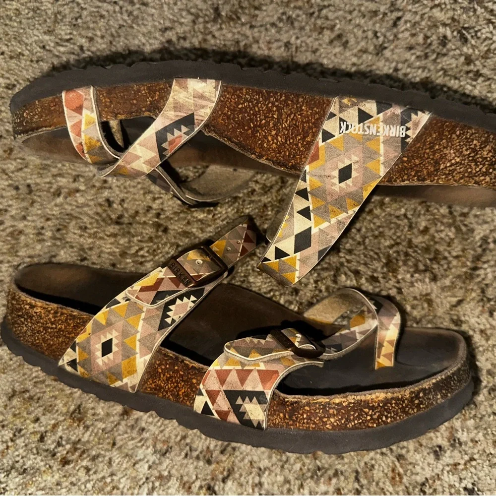 Birkenstock Mayari Vegan Birko-Flor Sandel Ethnic 38 RARE - Picture 5 of 7